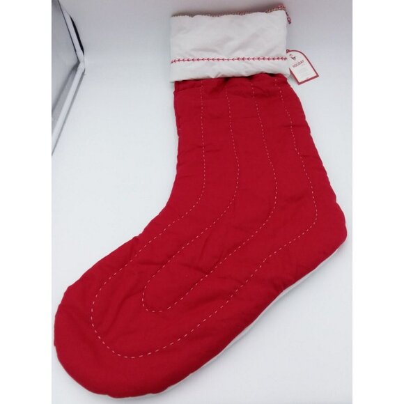 Pottery Barn Kids Stoye Jumbo Stocking Santa Gifts Holiday Quilted 31.5 Inches - Picture 7 of 11